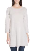 Women's Eileen Fisher Merino Wool Jersey Tunic Sweater, Size - Beige