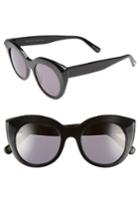 Women's D'blanc Modern Lover 49mm Cat-eye Sunglasses - Black Gloss/ Grey