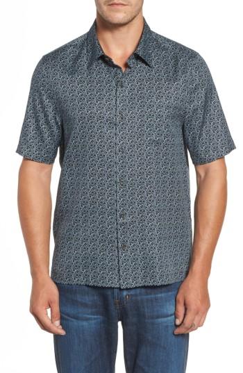 Men's Nat Nast Blizzard Classic Fit Silk Blend Sport Shirt - Black