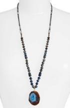 Women's Nakamol Design Long Agate Pendant Necklace