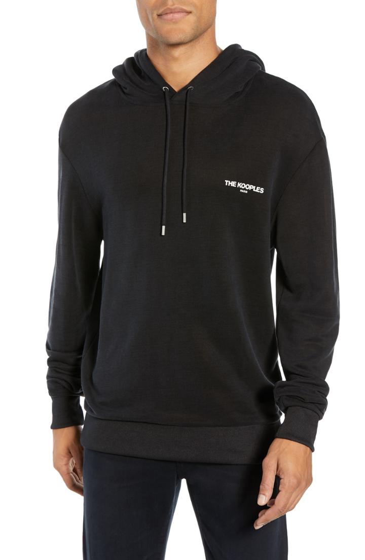 Men's The Kooples Nightmare Oversize Hooded Sweatshirt - Black