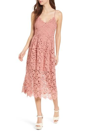 Women's Astr The Label Lace Midi Dress - Pink