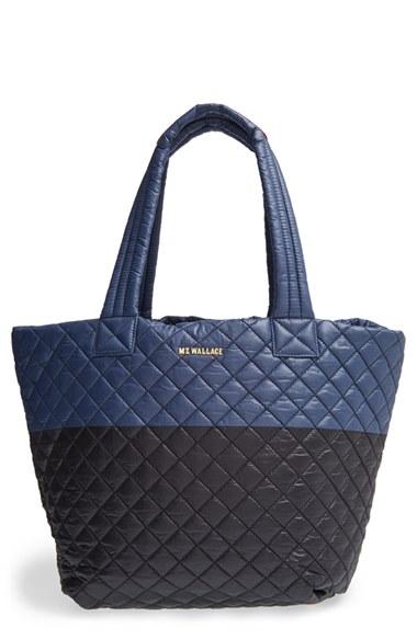 Mz Wallace 'medium Metro' Quilted Oxford Nylon Tote - Black