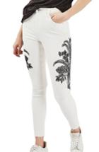 Women's Topshop Jamie Floral Embroidered Jeans