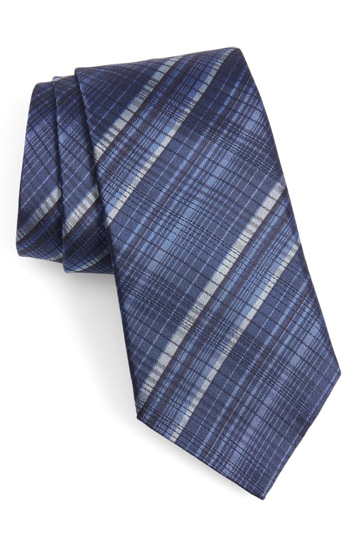 Men's John Varvatos Star Usa Cross Stripe Silk Tie, Size - Blue