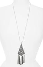 Women's Canvas Jewelry Triangle Fringe Pendant Necklace