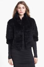 Women's Belle Fare Genuine Rabbit Fur Crop Jacket