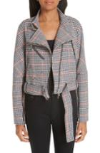 Women's Adeam Asymmetrical Tweed Moto Jacket - Black