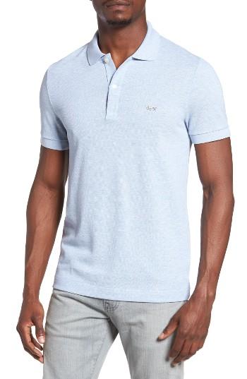Men's Lacoste 'white Croc' Slim Fit Pique Polo (s) - Blue