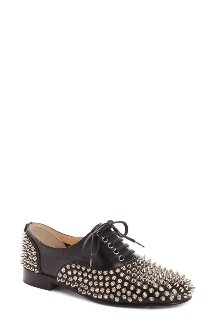 Women's Christian Louboutin Freddy Spiked Loafer Us / 36eu - Black