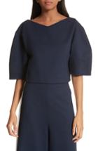 Women's Tibi Bond Stretch Knit Crop Top, Size - Blue