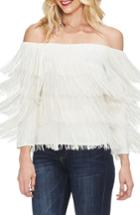 Women's Vince Camuto Tiered Fringe Top, Size - White