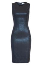 Women's Versace Collection Metallic Shimmer Sheath Dress Us / 42 It - Blue