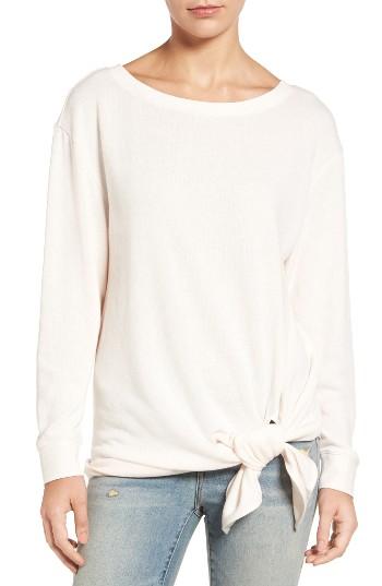 Women's Hinge Tie Front Fleece Top, Size - Pink