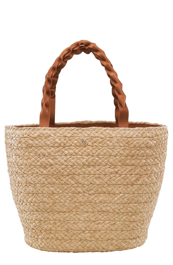 Helen Kaminski Large Woven Raffia Market Basket - Beige