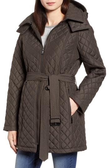Women's London Fog Heritage Diamond Quilted Hooded Jacket - Green