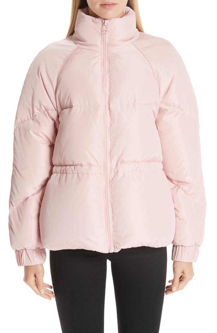 Women's Ganni Tech Down Puffer Jacket Us / 34 Eu - Pink