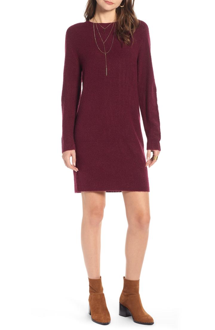 Women's Treasure & Bond Cozy Sweater Dress, Size - Burgundy