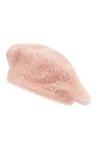 Women's Leith Faux Fur & Imitation Pearl Beret - Pink