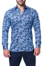 Men's Maceoo Fibonacci Victorian Trim Fit Sport Shirt X-large - Blue