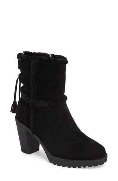 Women's Frye Jen Genuine Shearling Lined Water Resistant Boot .5 M - Black