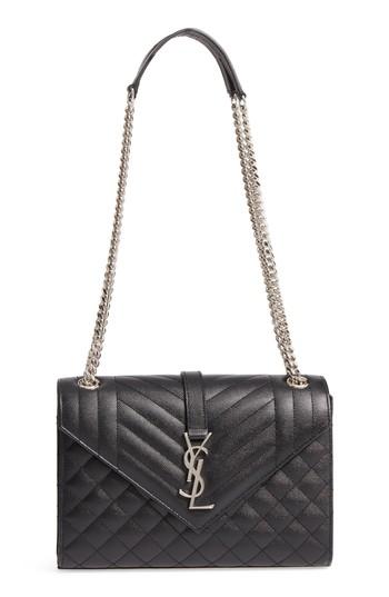 Saint Laurent Medium Calfskin Shoulder Bag - Black