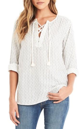 Women's Michael Stars Lace-up Cotton Blouse