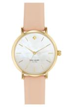 Women's Kate Spade New York 'metro' Round Leather Strap Watch, 34mm
