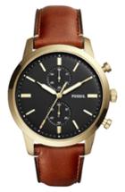 Men's Fossil Townsman Multifunction Leather Strap Watch, 44mm