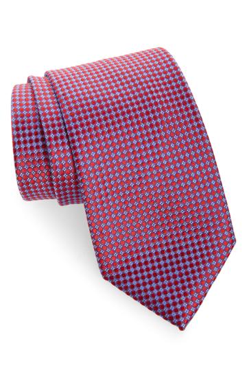 Men's Nordstrom Men's Shop Alana Geometric Silk X-long Tie, Size X-long - Red