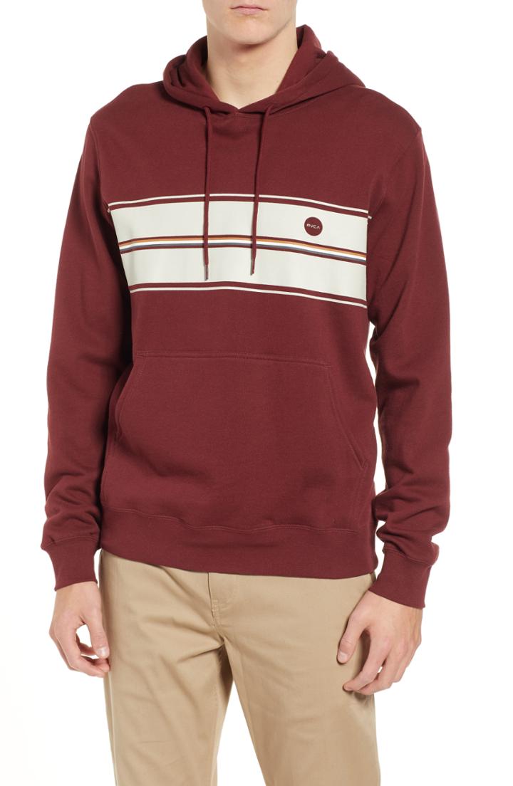 Men's Rvca Vacant Hoodie Sweatshirt - Burgundy