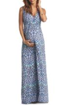 Women's Tart Maternity 'grecia' Print Jersey Maternity Maxi Dress - Blue