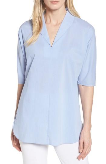 Women's Ming Wang Stripe Tunic Shirt - Blue