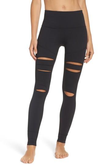 Women's Zella Cece High Waist Open Knee Leggings, Size - Black
