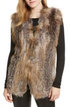 Women's La Fiorentina Genuine Fox Fur Vest - Brown