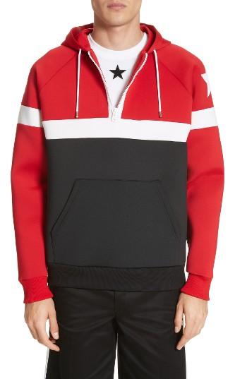 Men's Givenchy Colorblock Hoodie - Red