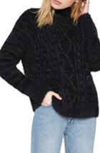 Women's Amuse Society Cool Winds Cable Knit Sweater - Black