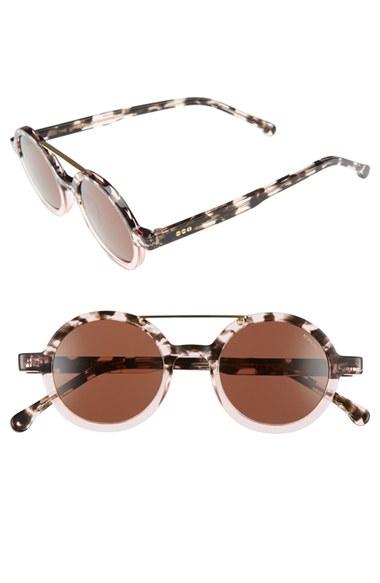 Women's Komono Vivien 46mm Round Sunglasses - Rose Dust