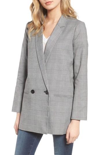 Women's Mural Oversize Plaid Blazer - Black