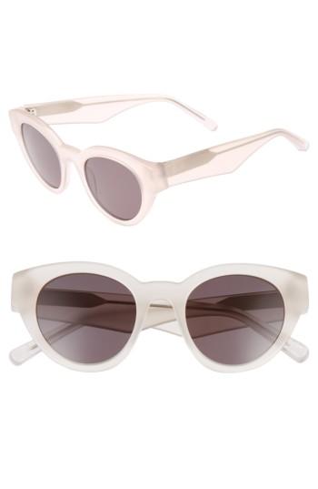 Women's Elizabeth And James Payton 48mm Cat Eye Sunglasses - White Smoke