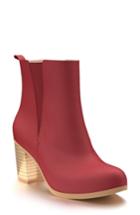 Women's Shoes Of Prey Block Heel Chelsea Boot .5 C - Red