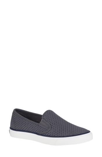 Women's Sperry 'seaside' Perforated Slip-on Sneaker .5 M - Grey