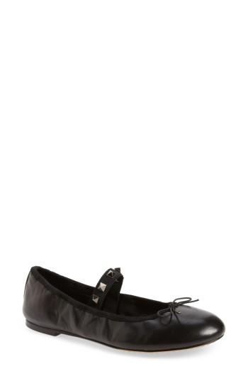 Women's Vince Camuto Prilla Studded Ballet Flat .5 M - Black