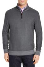 Men's David Donahue Ice Merino Wool Quarter Zip Pullover - Grey
