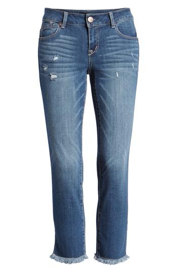 Women's 1822 Denim Side Slit Fray Hem Skinny Jeans