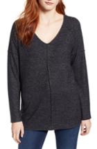 Women's Caslon Cozy V-neck Top - Burgundy