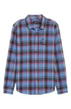 Men's Obey Marvyn Plaid Woven Shirt, Size - Blue