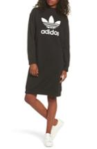 Women's Adidas Trefoil French Terry Crewneck Dress - Black