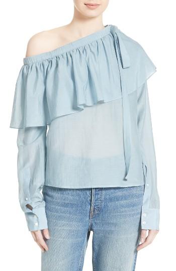 Women's Robert Rodriguez Ruffle One-shoulder Top - Blue