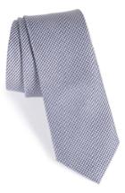 Men's Nordstrom Men's Shop Solid Silk & Cotton Skinny Tie, Size - Blue